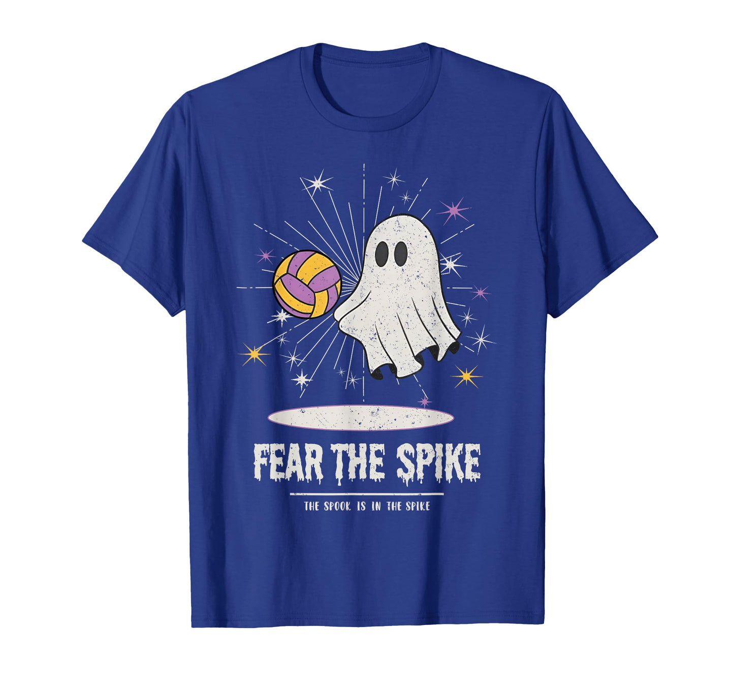 Fear The Spike Spooky Ghost Playing Volleyball Player Sports T-Shirt