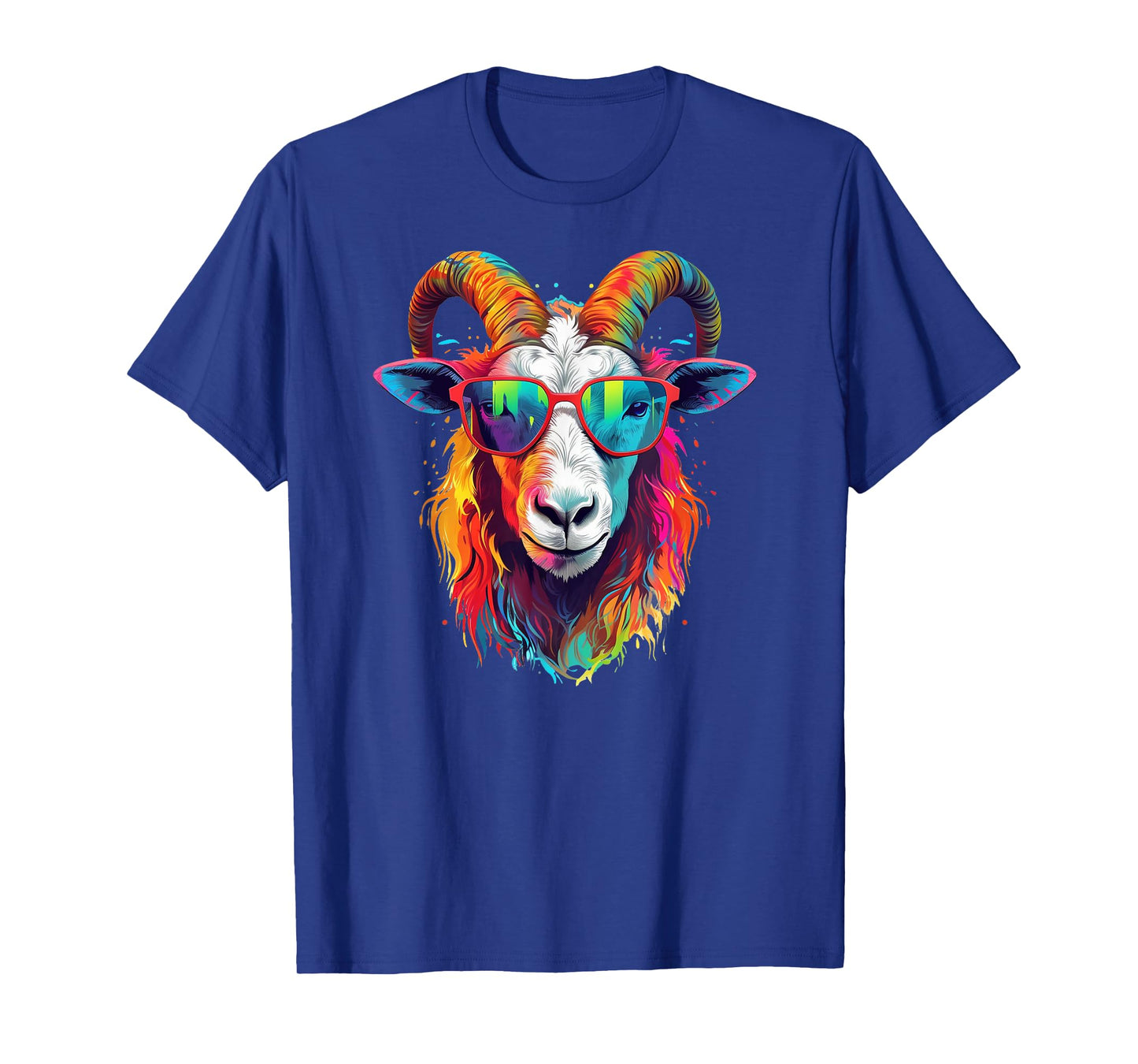Dripping Psychedelic Goat Trippy Splatter T-Shirt