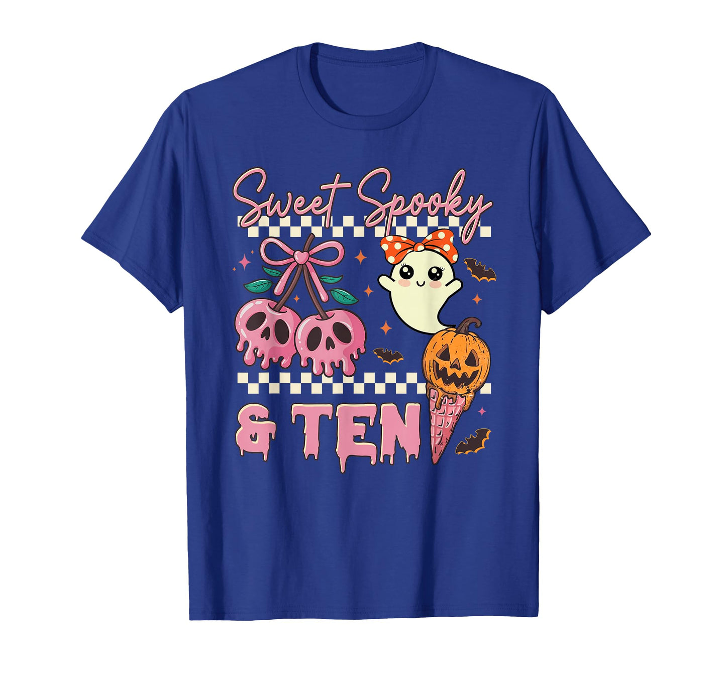 Sweet Spooky and Ten Cute Ghost 10th Birthday Halloween T-Shirt
