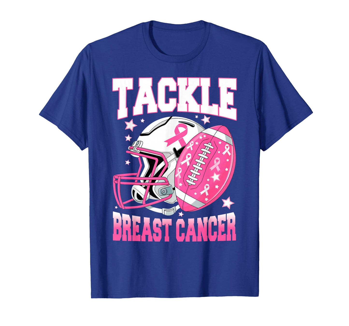 Tackle Breast Cancer Awareness American Football Pink Ribbon T-Shirt