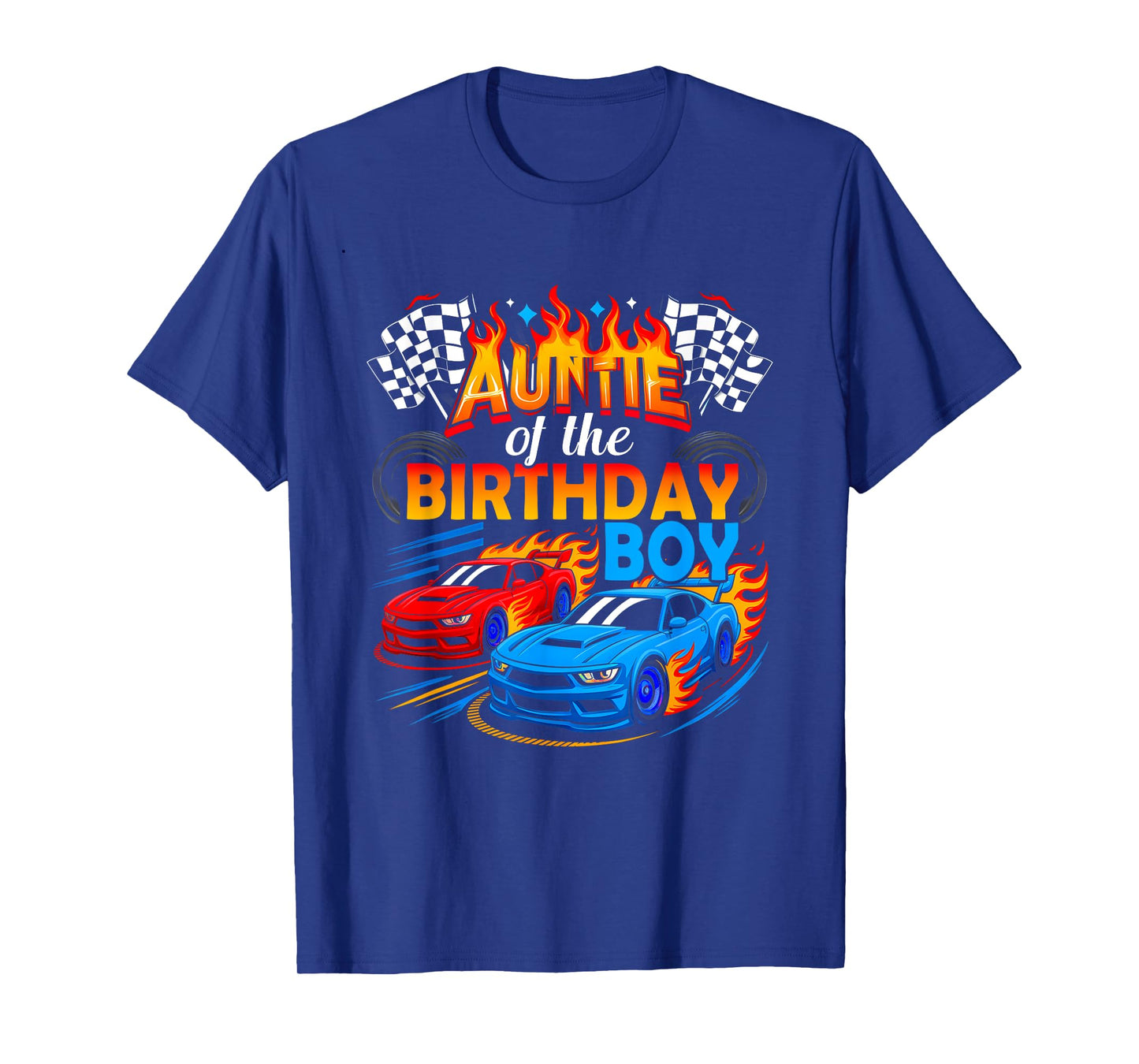 Auntie Of The Birthday Boy Race Car Birthday Party Racing T-Shirt