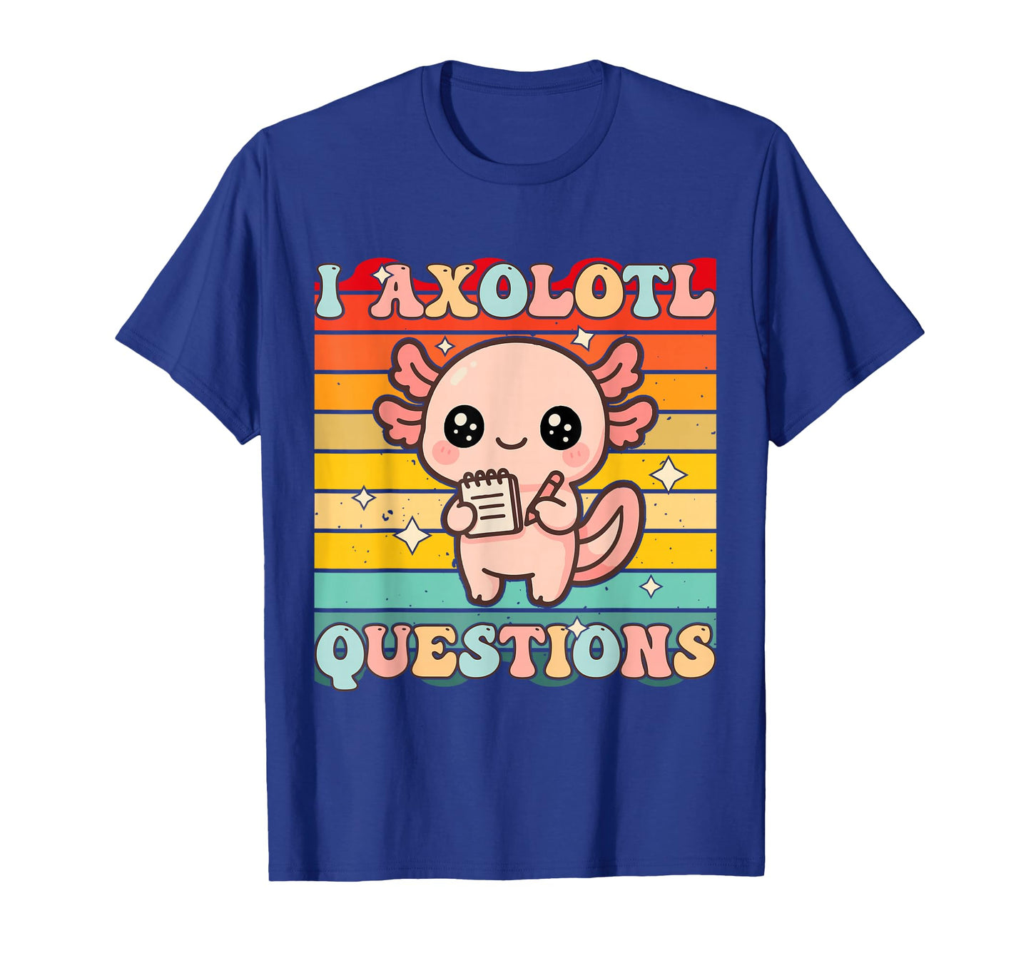 I Axolotl Questions Funny Adults Youth Kids Retro Vintage T-Shirt