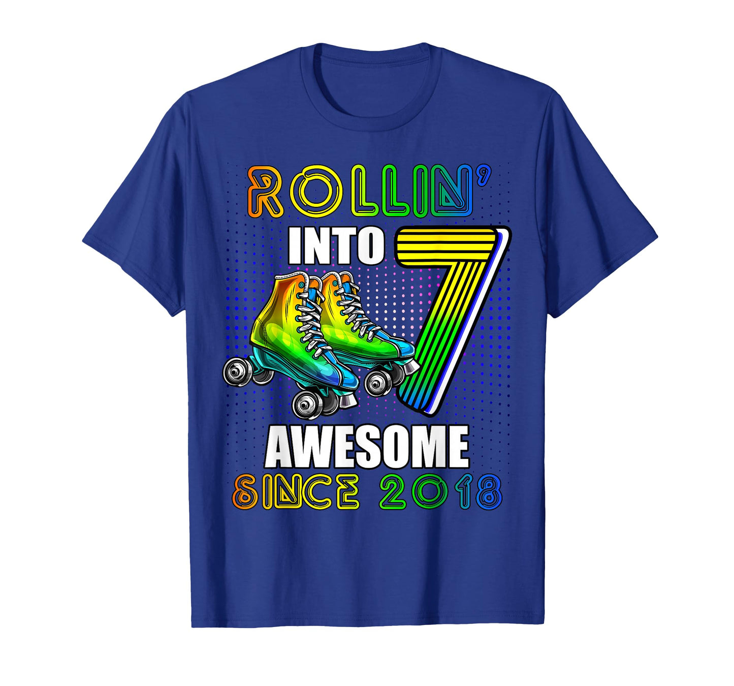 Birthday Roller Skating 7th Girls Rollin into 7 Skate Party T-Shirt