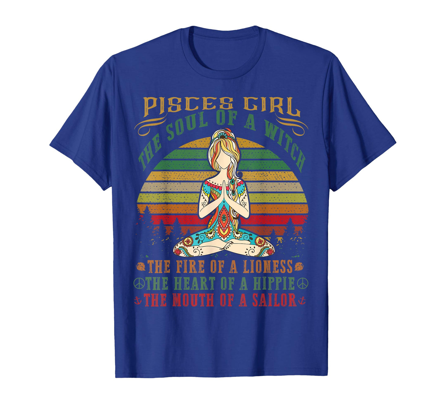 Pisces Girl Tshirt for Yoga Black Women Birthday Gifts T-Shirt