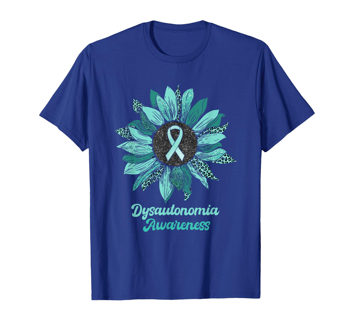 Leopard Sunflower Dysautonomia Awareness Warrior Support T-Shirt