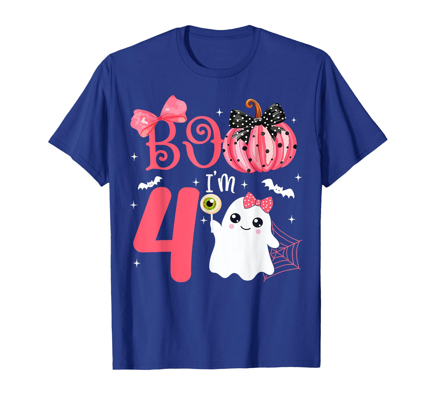 Boo I'm 4 Years Old Ghost 4rd Birthday Halloween Ghost Girls T-Shirt
