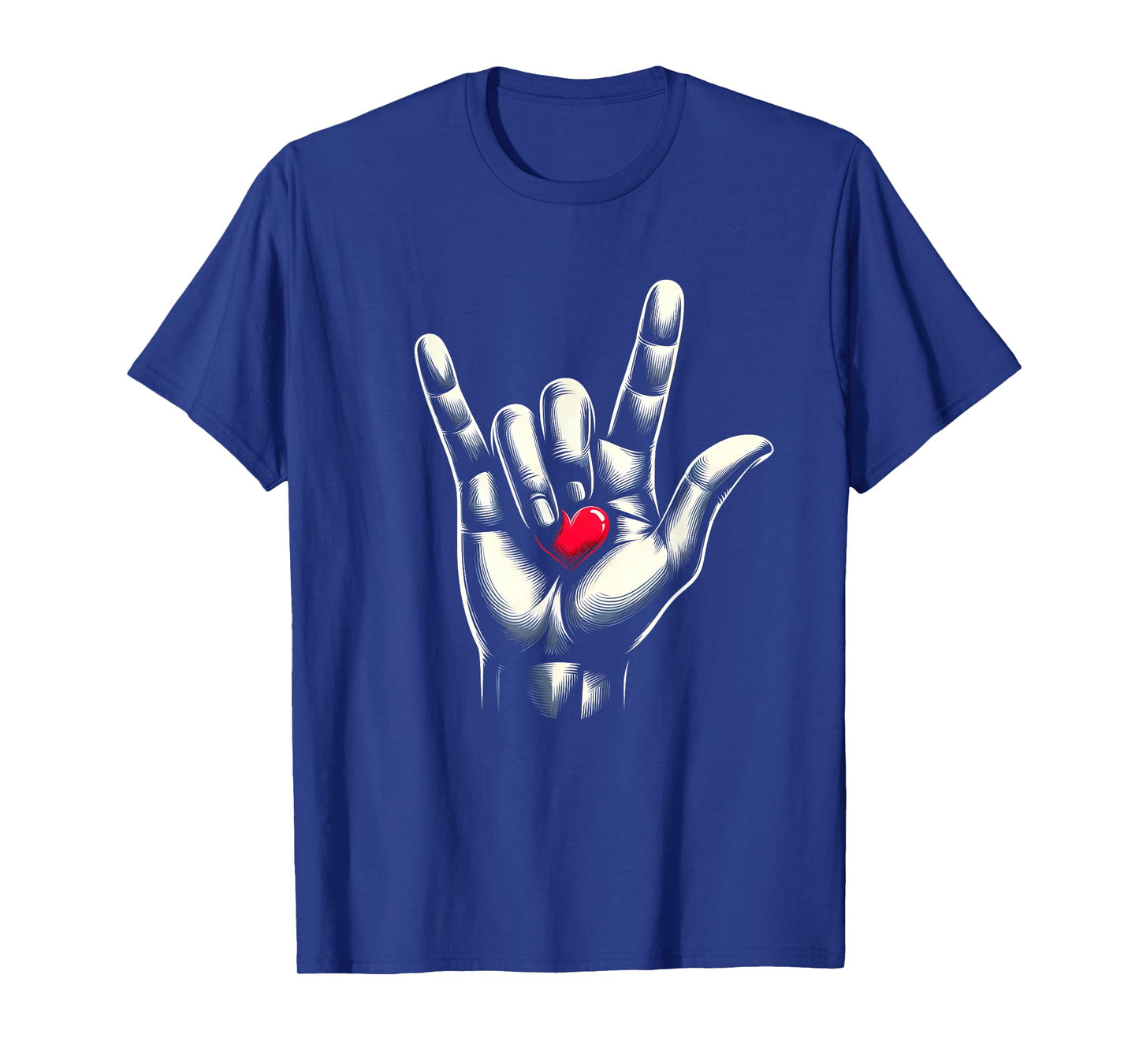ASL I Love You Hand Sign Language Heart Valentines Day T-Shirt