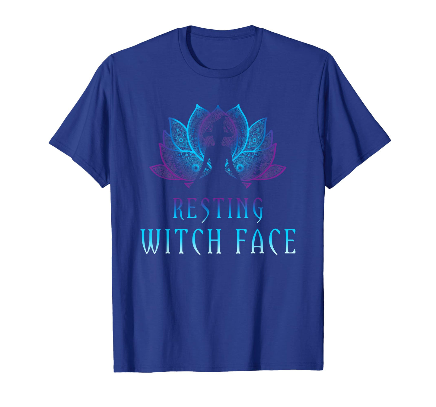 Resting Witch Face Lotus Funny Halloween Yoga Witch Costume T-Shirt