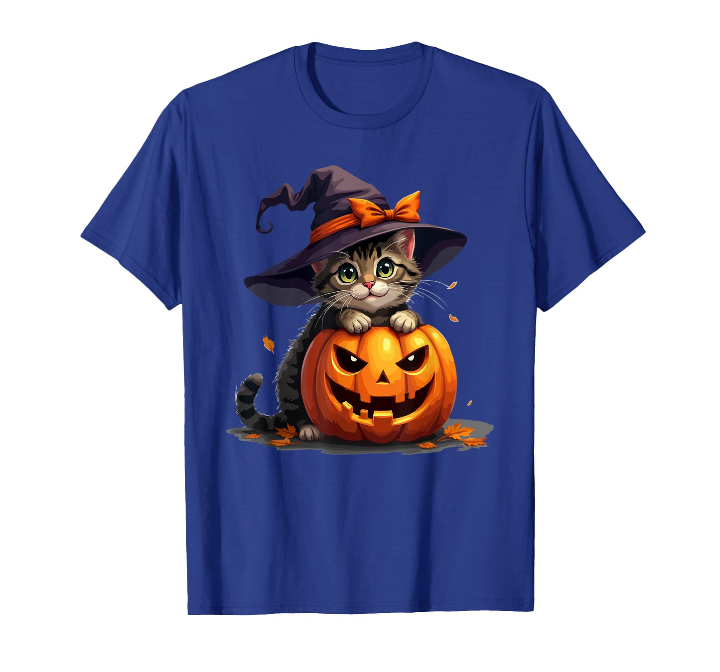Funny Cute Cat in Pumpkin Halloween Witch Cats Lover Spooky T-Shirt