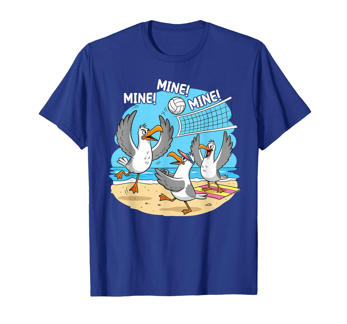 Funny Bird Playing Volleyball Mine Game Day Vibes Sports T-Shirt