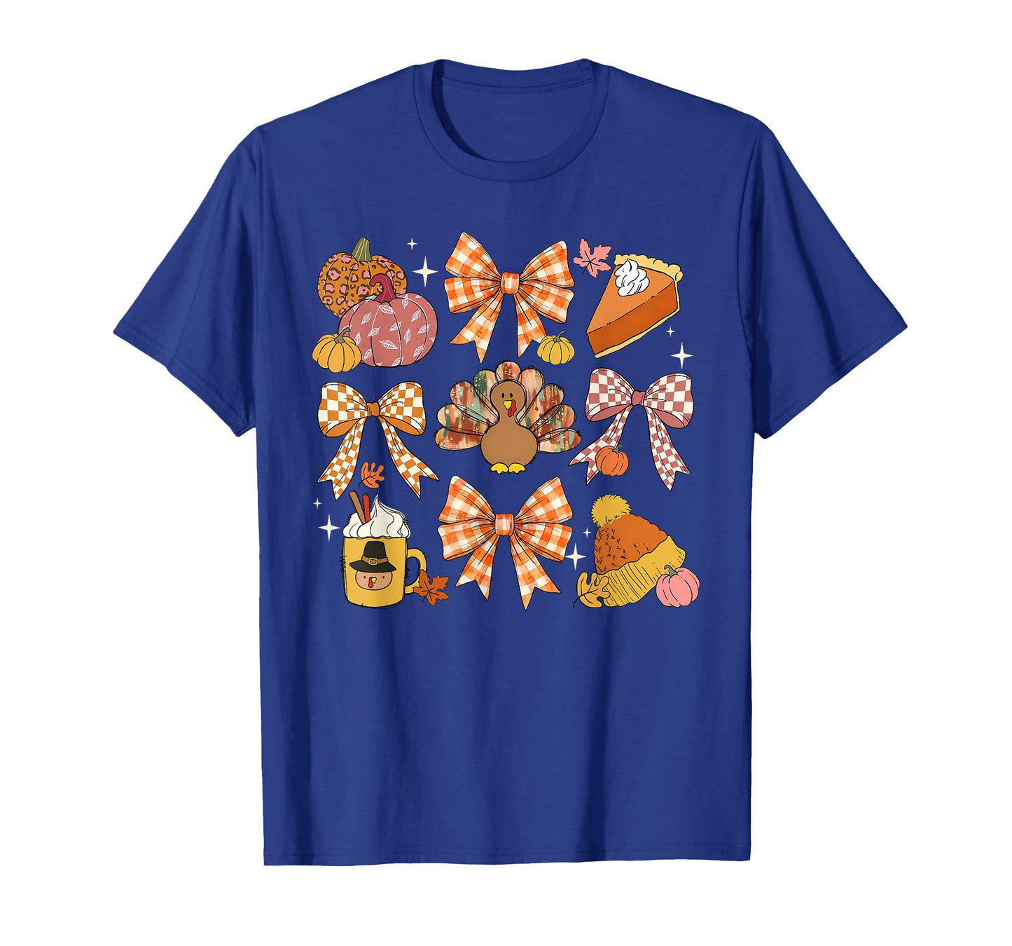 Pumpkin Spice Turkey Coquette Bow Thanksgiving Autumn Fall T-Shirt