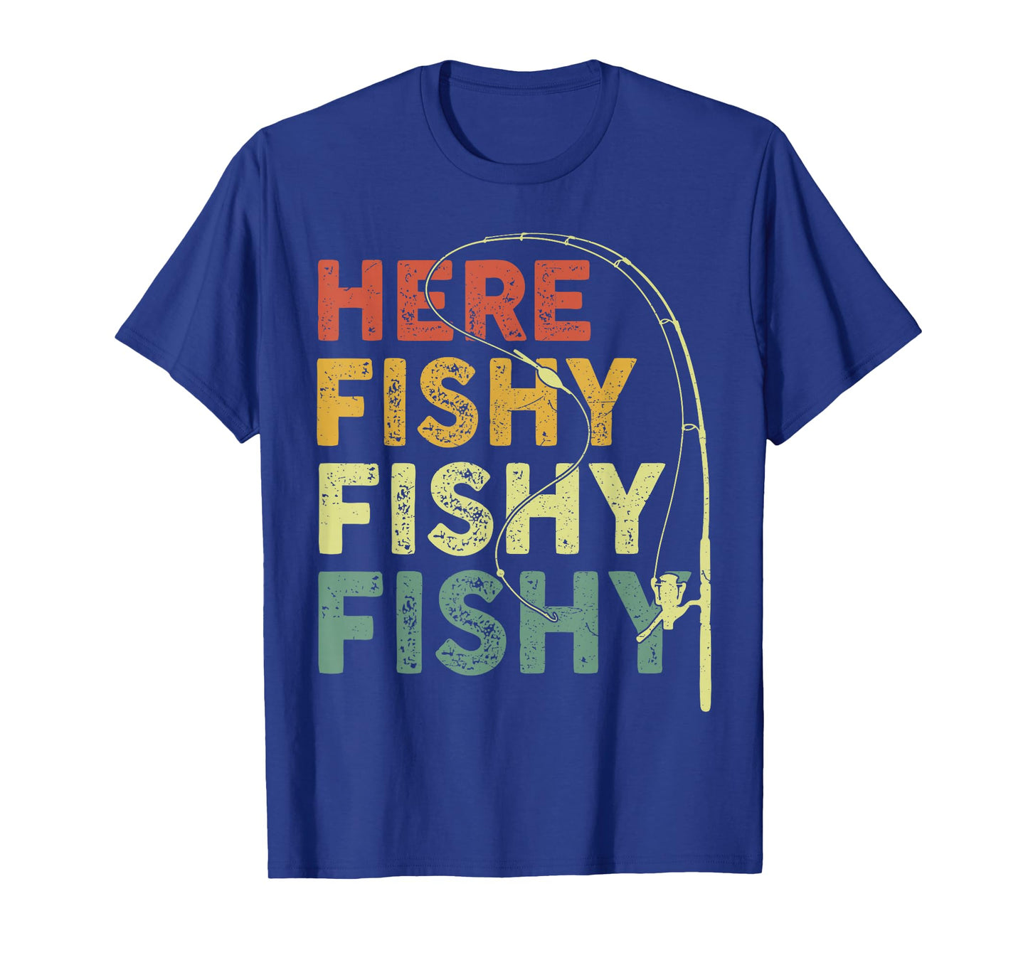 Fishing Here-Fishy Bass Fish Dad Funny Graphic T-Shirt