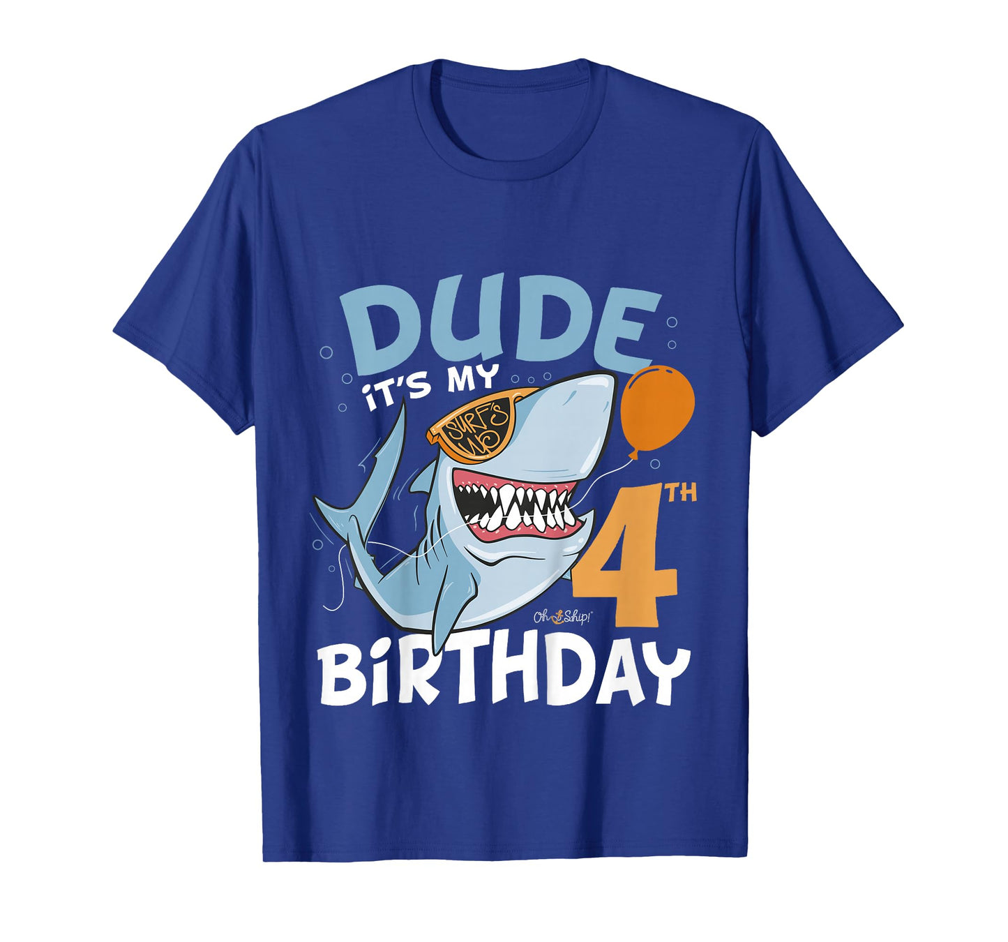 Kids Dude it's my 4th Birthday - 4th Shark Birthday Boy 4th T-Shirt