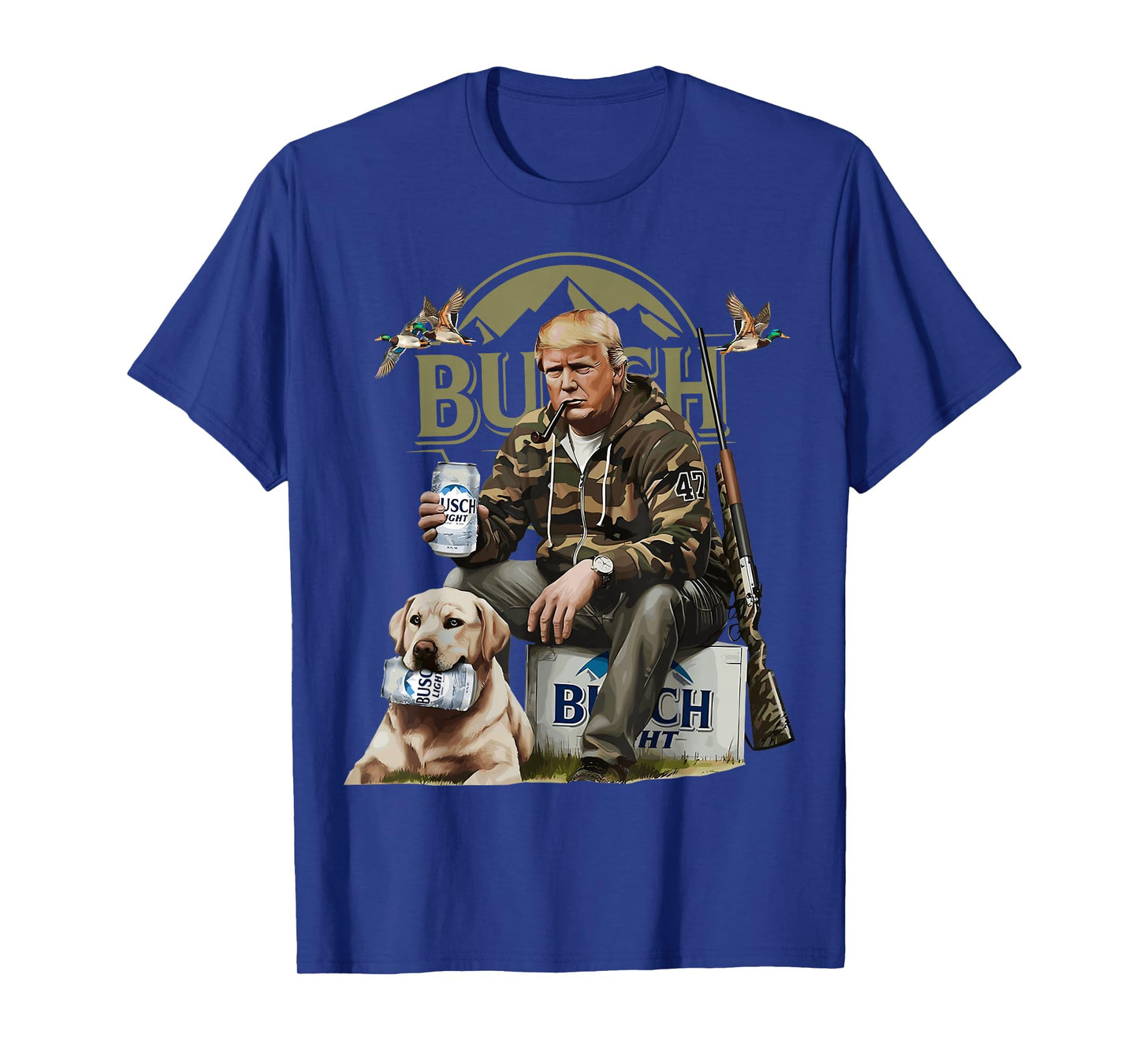 Retro Trump Hunting Deer Funny Beer Drinking Beer Hunting T-Shirt
