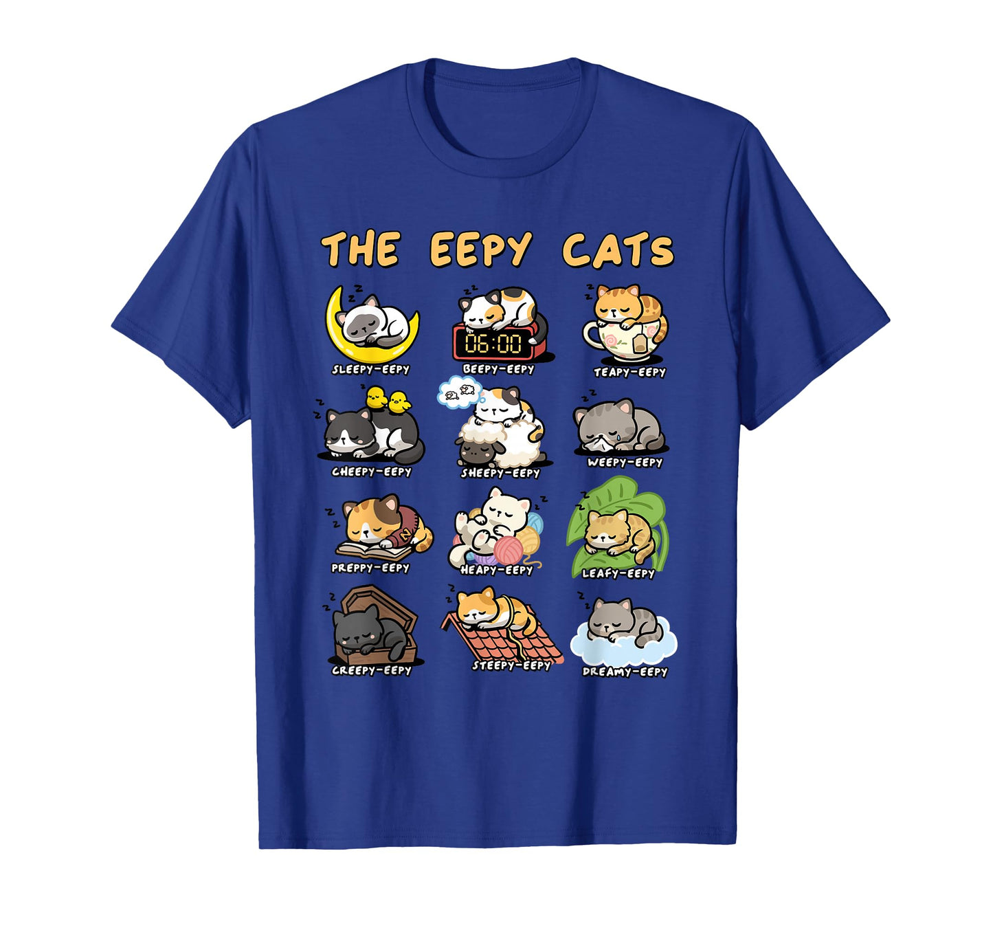 The Eepy Cats Funny Sleeping Cat Pun Collection Design T-Shirt