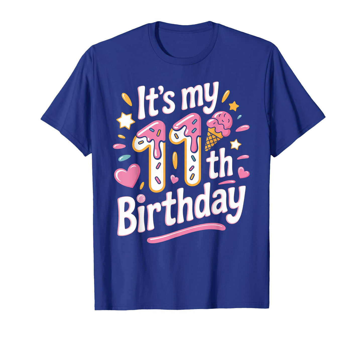Ice Cream 11th Birthday For Girls 11 Year Old Birthday T-Shirt