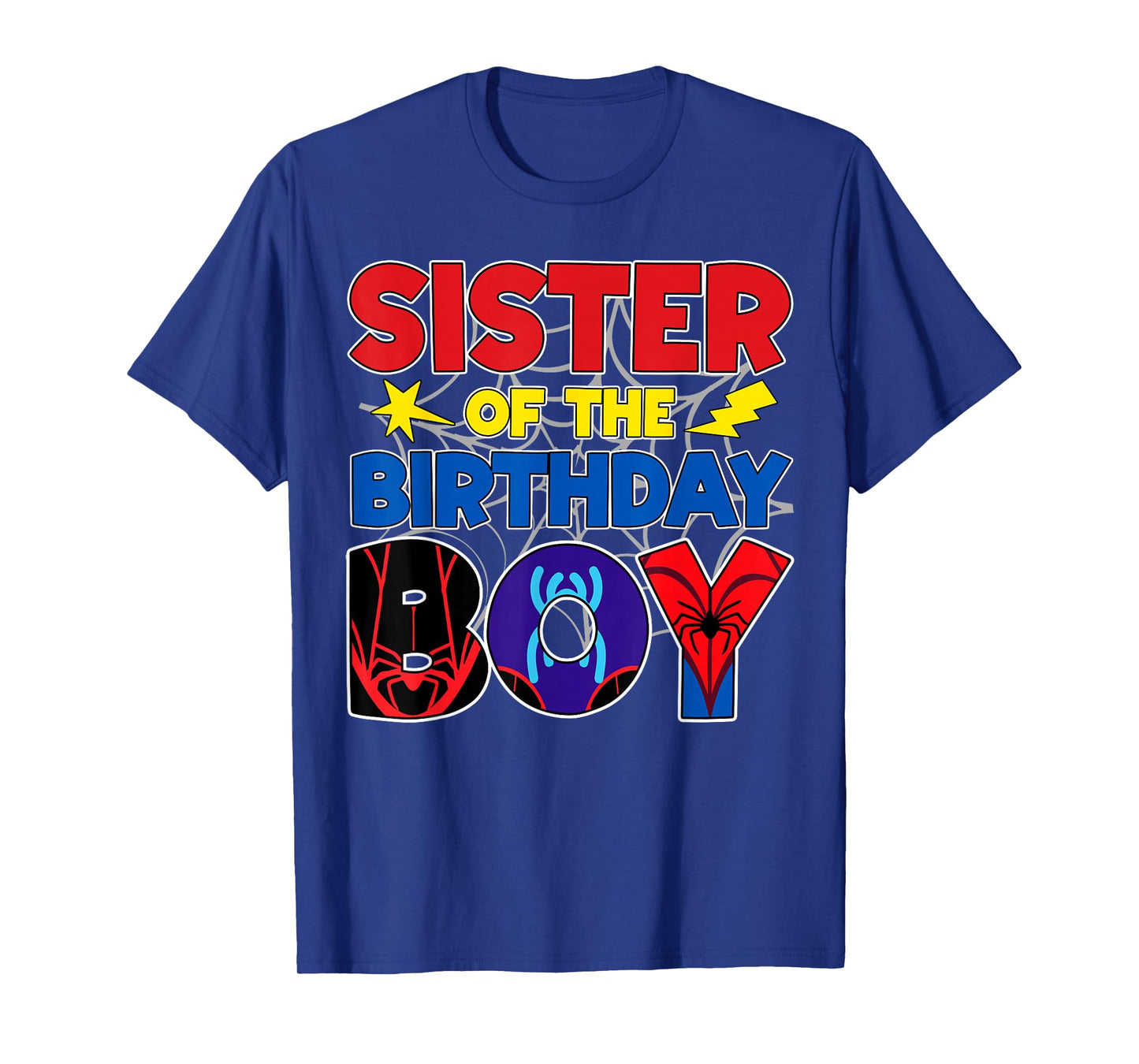 Sister Of The Birthday Boy Matching Spider Family Birthday T-Shirt