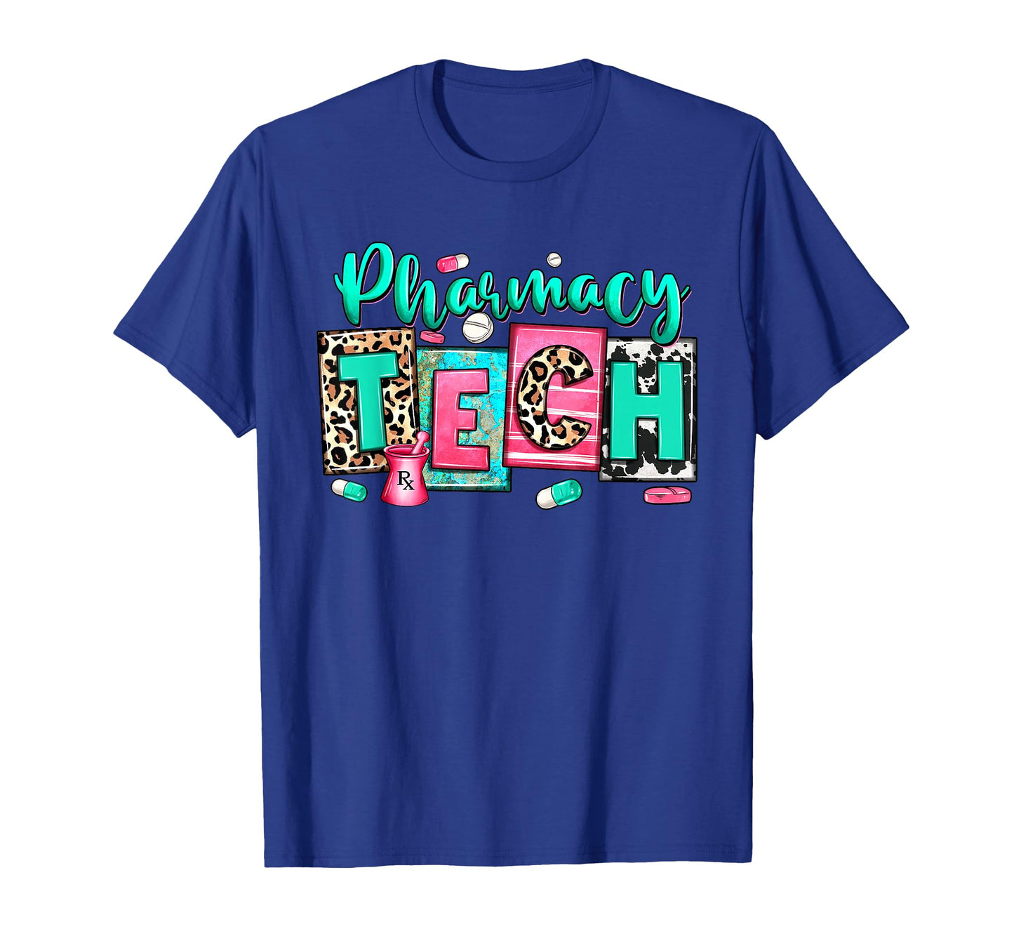 Women Pharmacy Tech Leopard Medical Pharmacy Technician Life T-Shirt