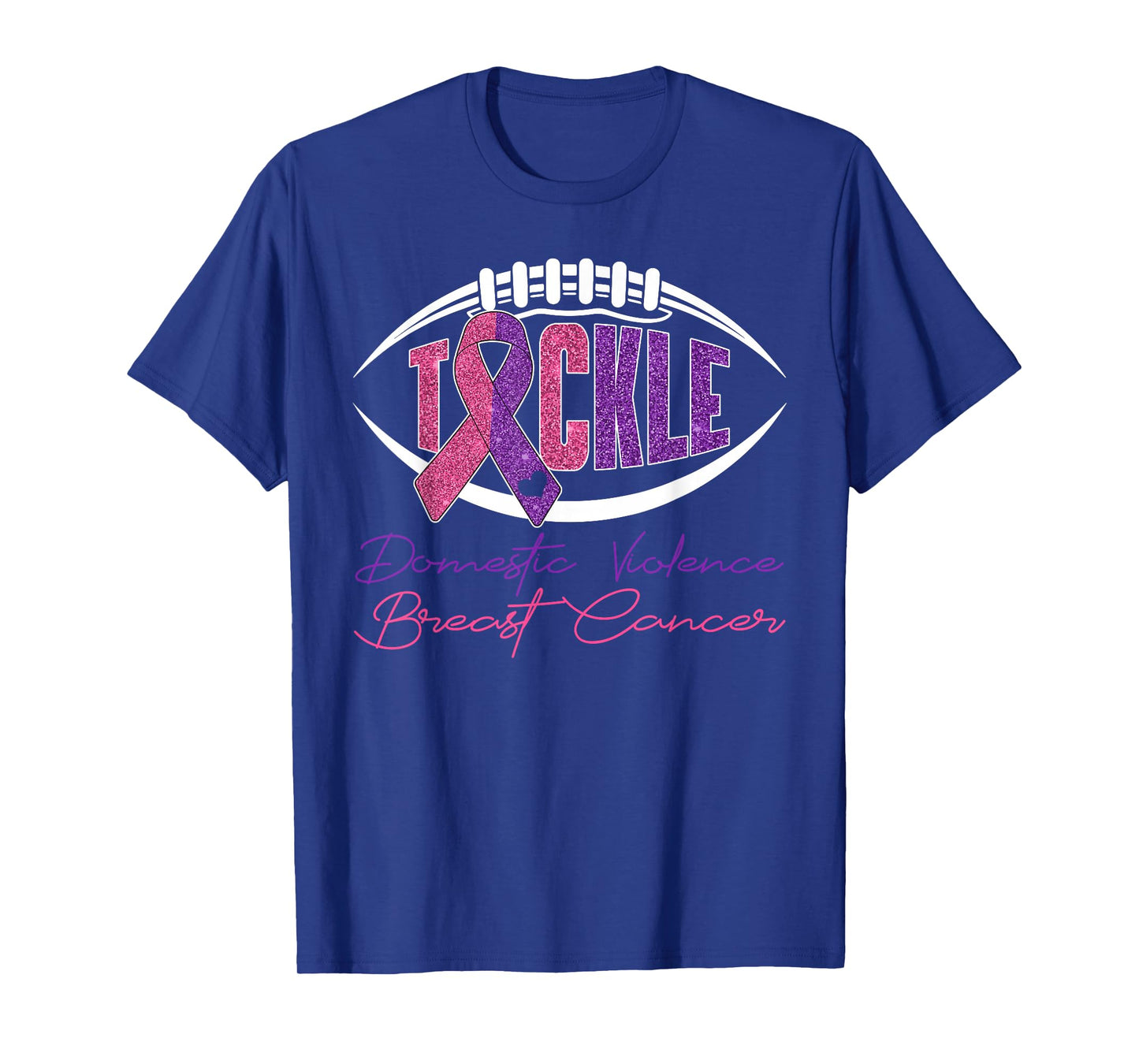 Tackle Domestic Violence & Breast Cancer Awareness Football T-Shirt