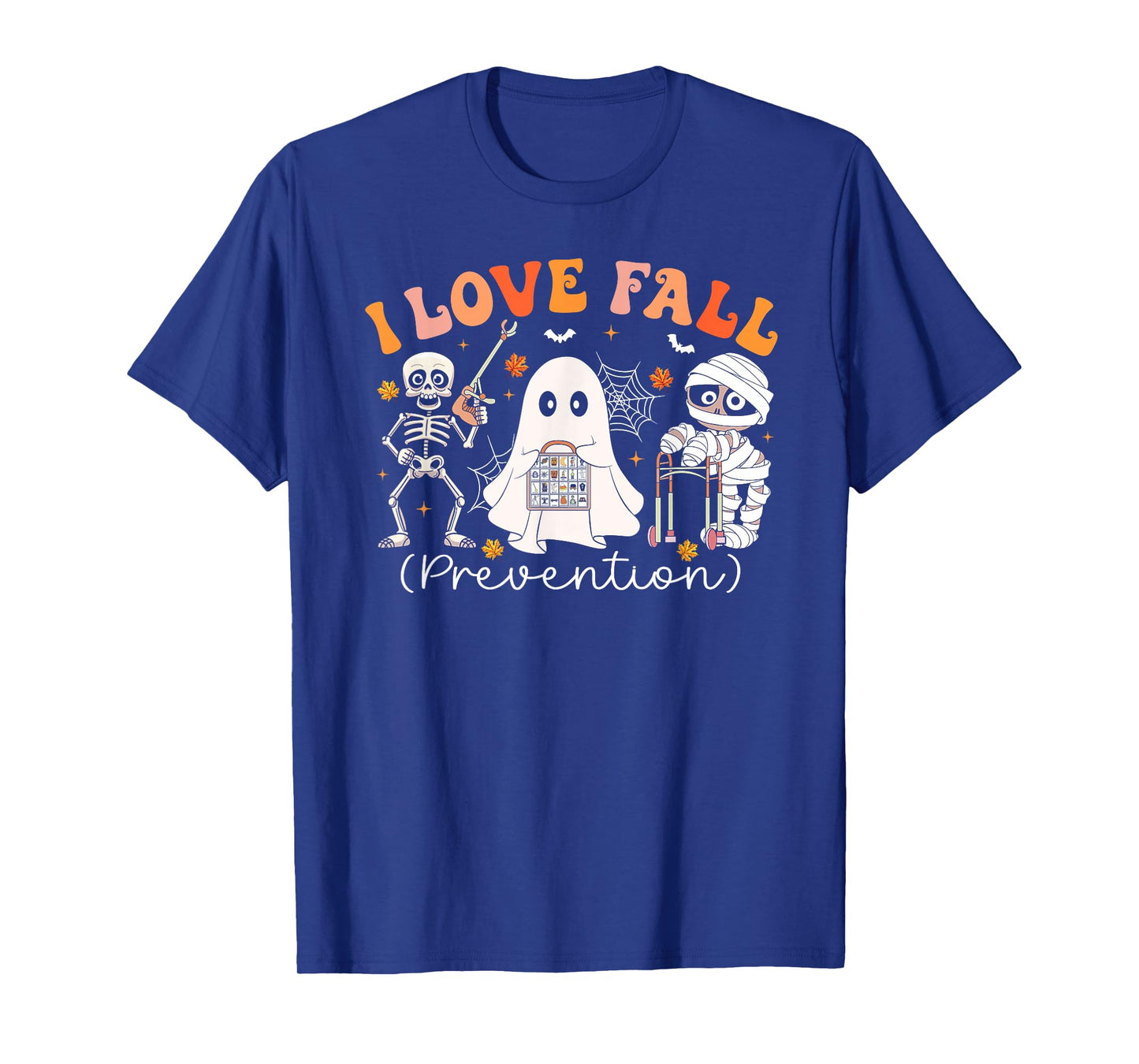 Groovy I Love Fall Prevention Physical Therapy Nurses Autumn T-Shirt