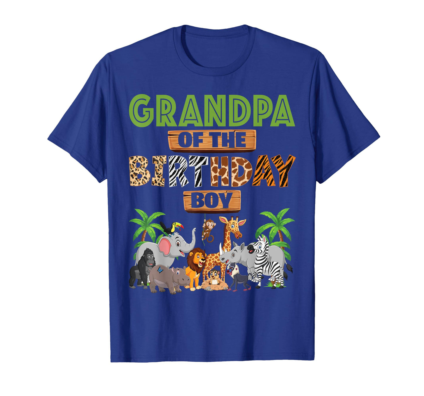 Wild Grandpa Of The Birthday Boy Zoo Safari Jungle Animal T-Shirt