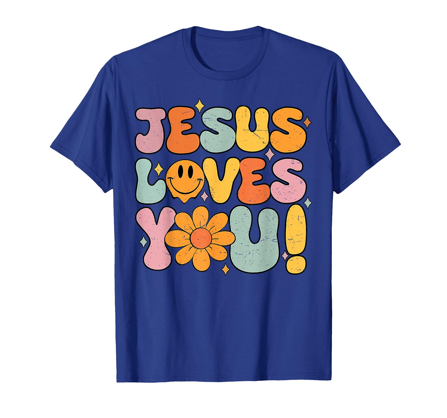 Christian Jesus Loves You Groovy Vintage Religious for women T-Shirt