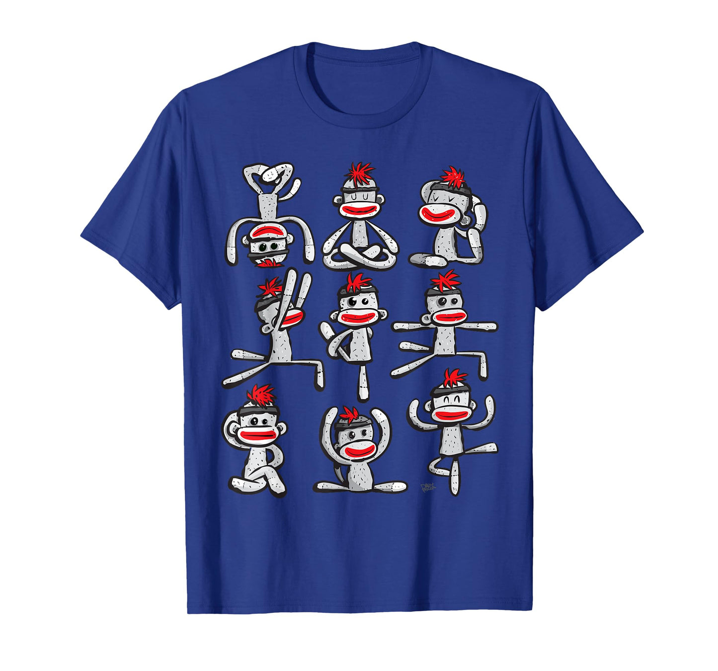 Yoga Pose Womens Asana Sock Monkey Cute Wellness T-Shirt