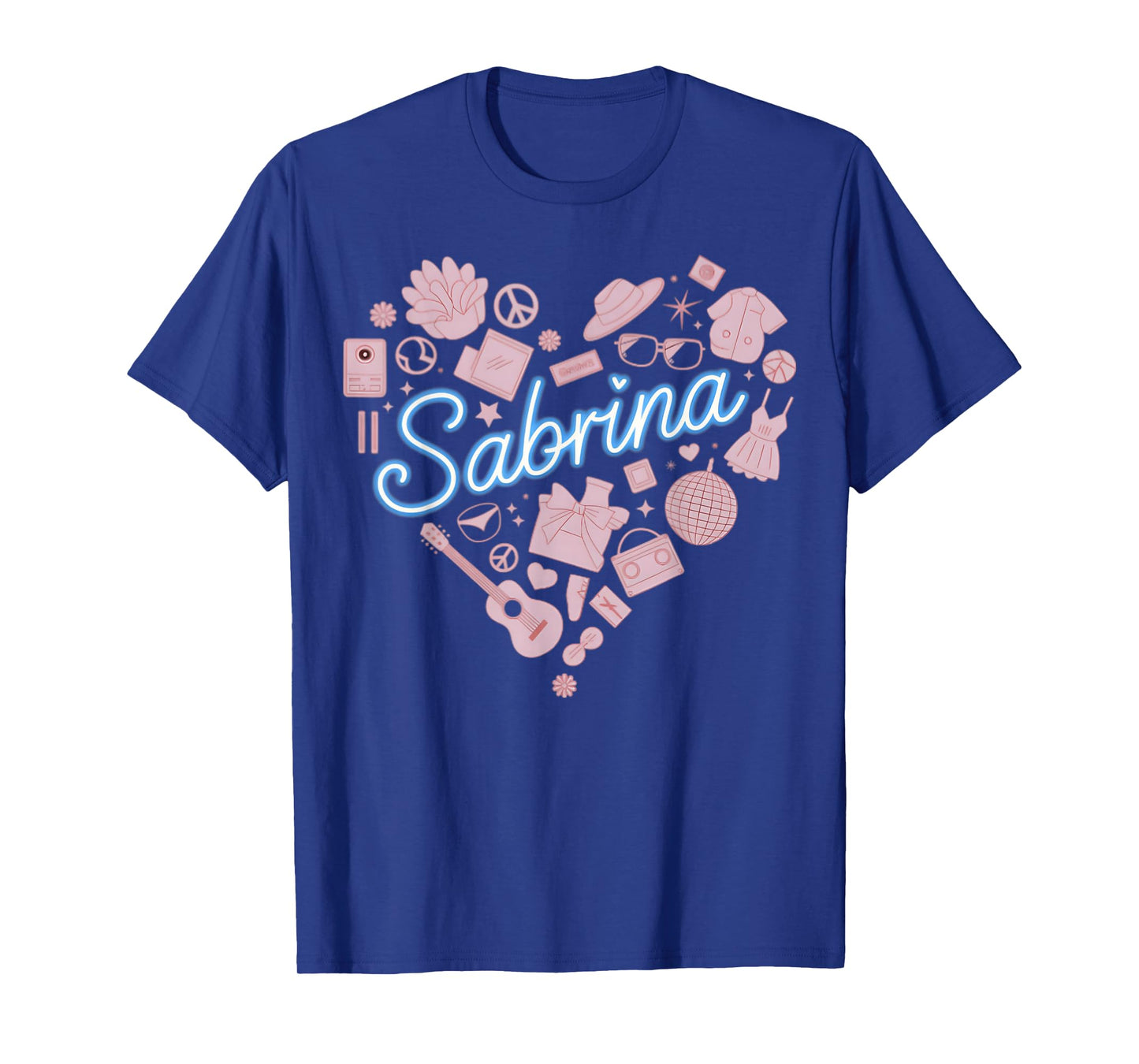 Girl Retro Sabrina First Name Personalized Heart T-Shirt