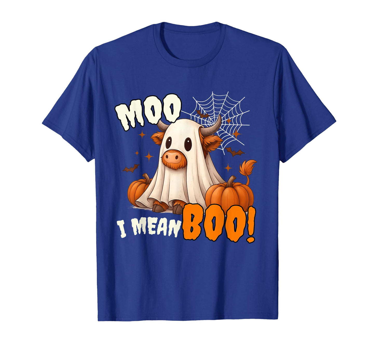 Moo I Mean Boo Funny Cow Ghost Halloween Costume Men Women T-Shirt
