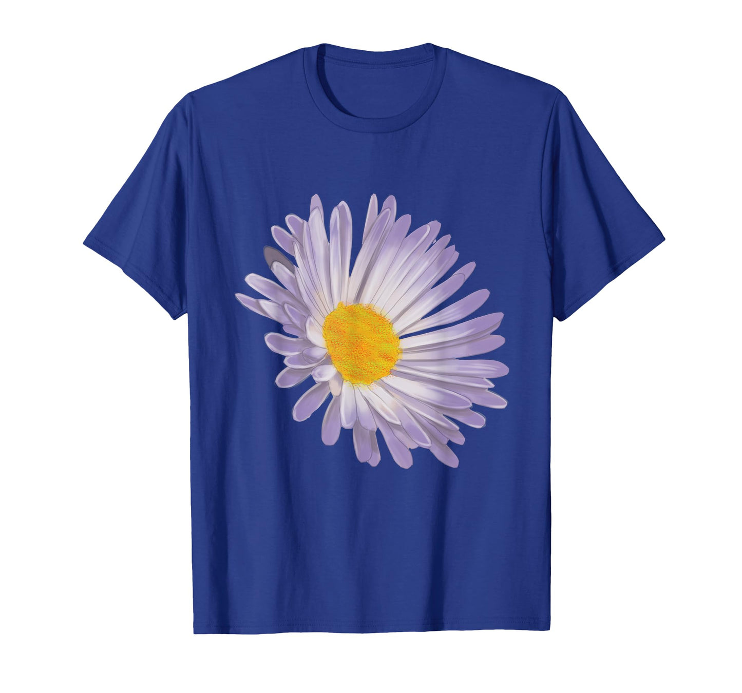 Purple Aster Flower, Handpainted Style Graphic Daisy T-Shirt T-Shirt