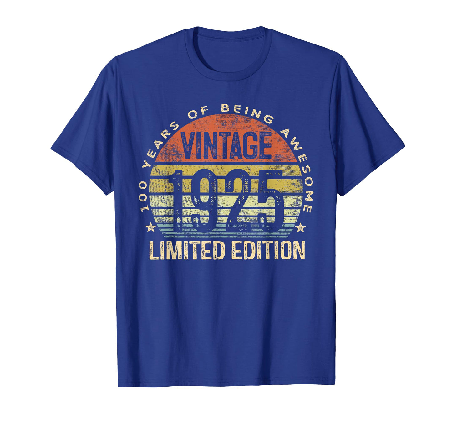 Vintage 1925 100th Birthday T-Shirt - Black, Unisex-Adults, Classic Fit, Short Sleeve, T-Shirt