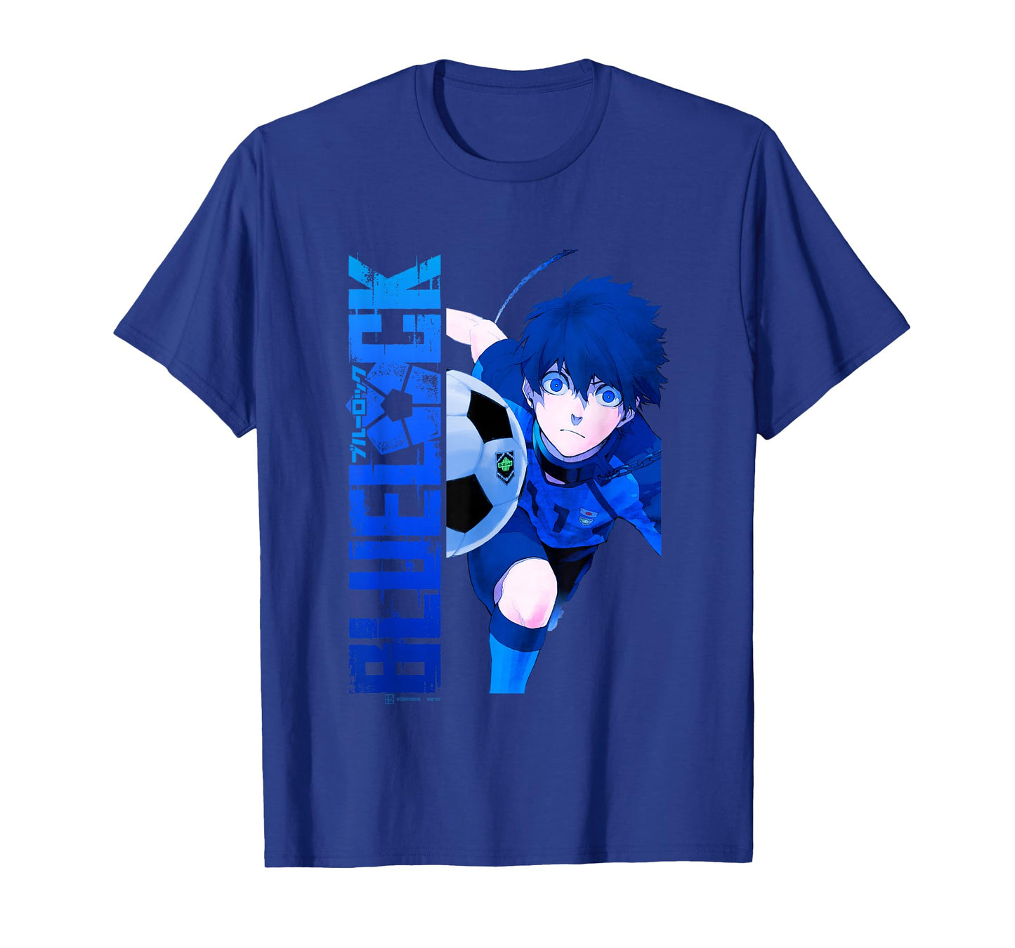 Blue Lock Blue Soccer Ball Split Panels T-Shirt