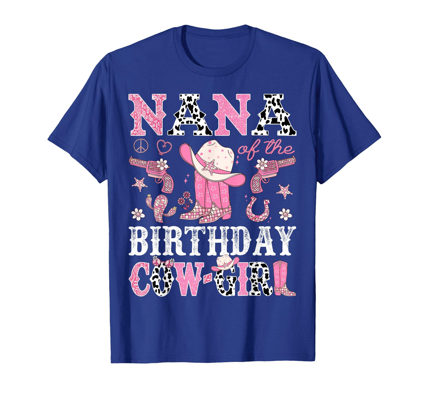 Nana Of The Birthday CowGirl Pink Disco Rodeo Western T-Shirt