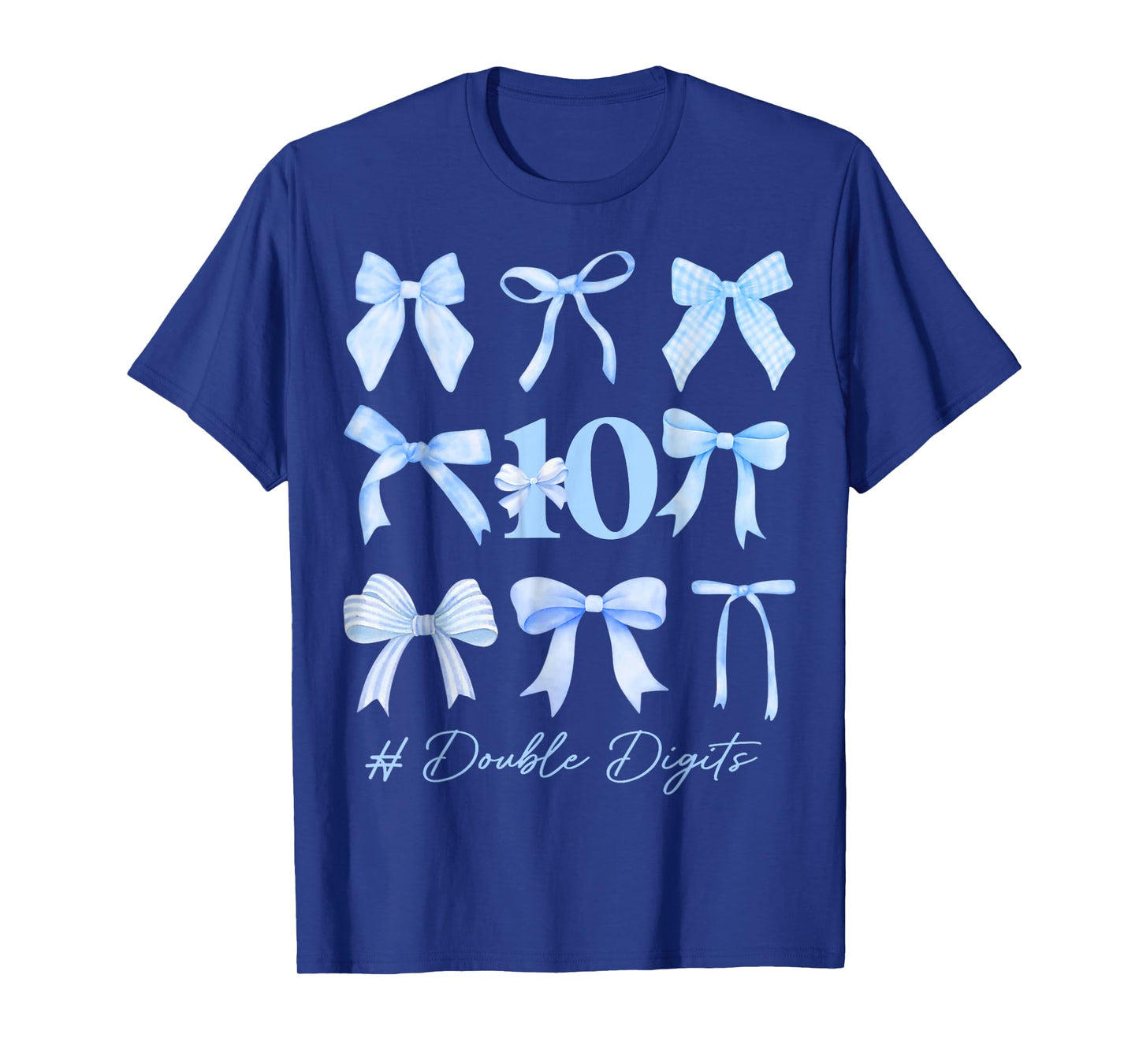 10th Birthday Coquette Bow Double Digits Birthday Girl Kids T-Shirt