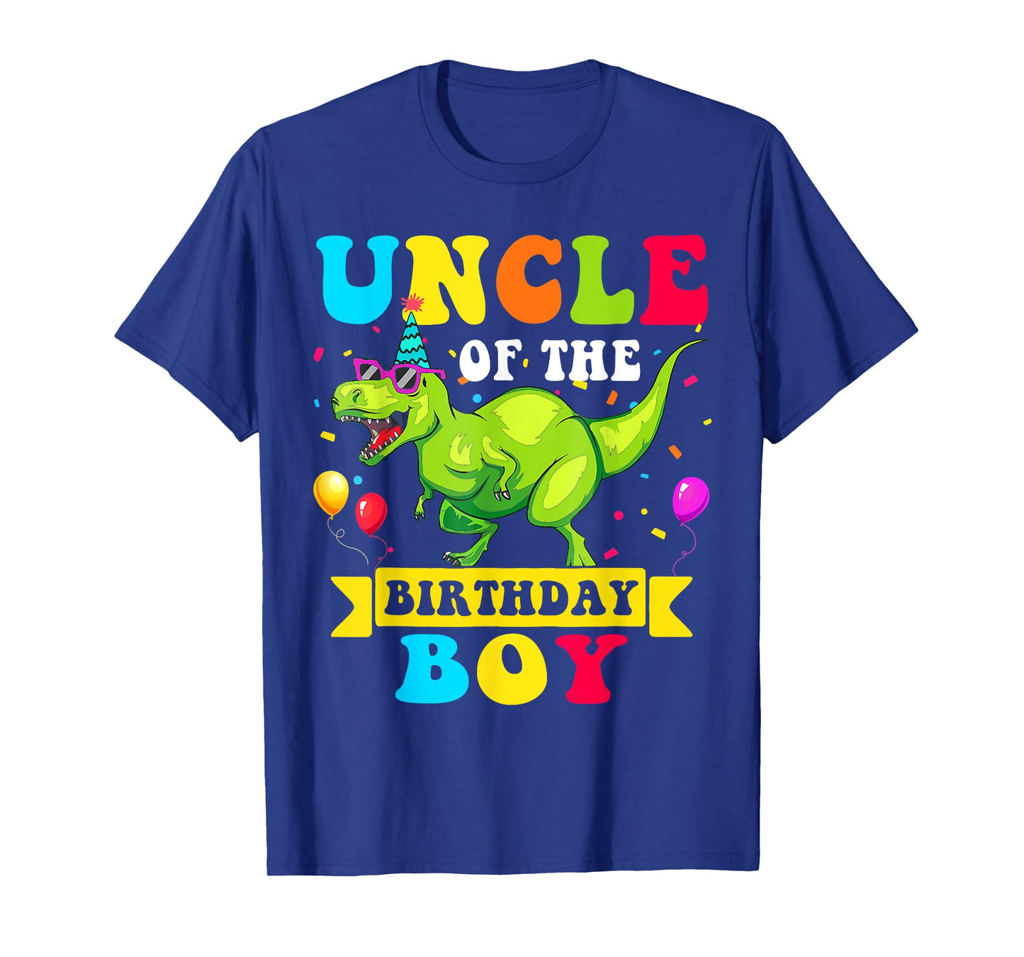 Uncle of the Birthday Boy T-Shirt Dinosaur Raptor Funny T-Shirt
