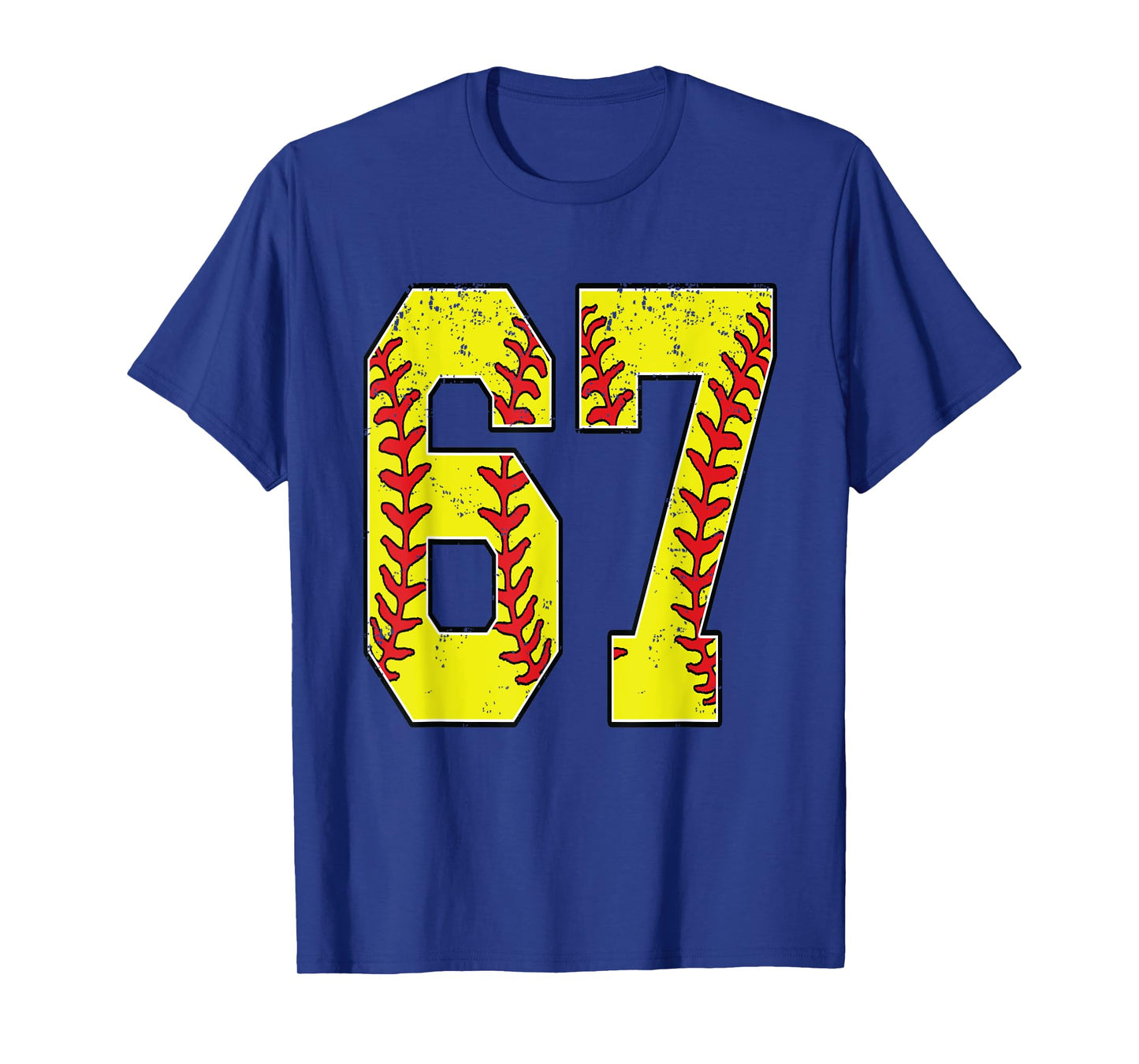 Number #67 Softball 67 Jersey Number Softball Lover T-Shirt