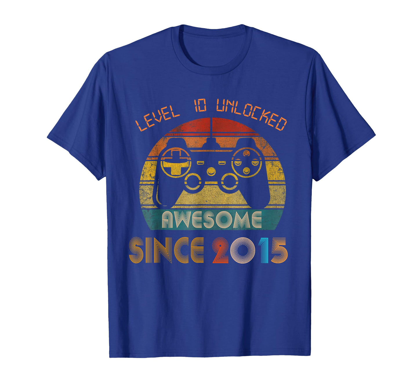 Level 10 Unlocked Awesome Since 2015 10th Birthday Gaming T-Shirt