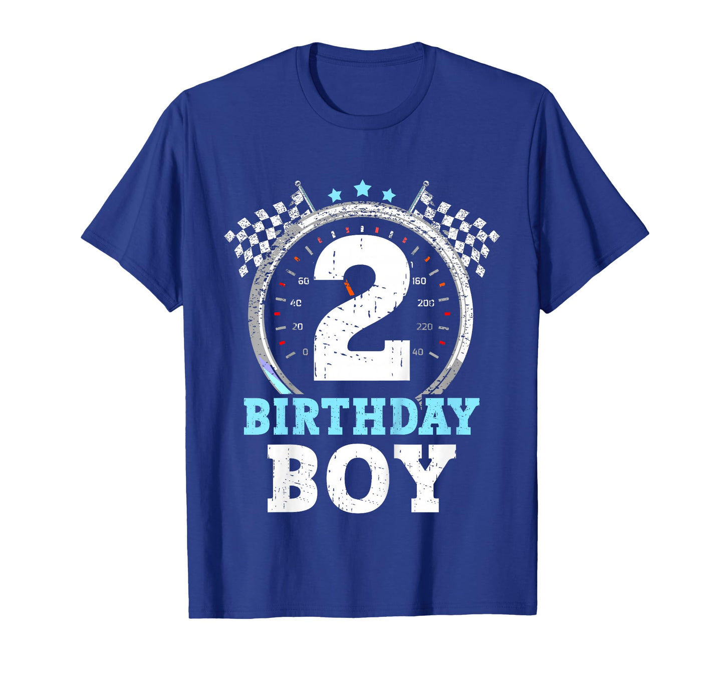 Kids 2nd Birthday Boy 2 Second Race Car Birthday Racing Car Flag T-Shirt
