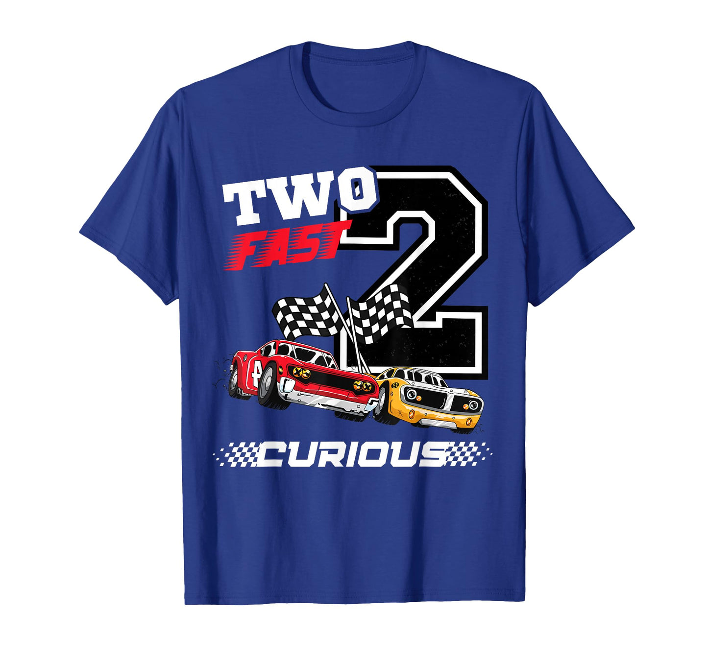 Kids Two Fast 2 Curious racing car 2nd Birthday boy gifts T-Shirt