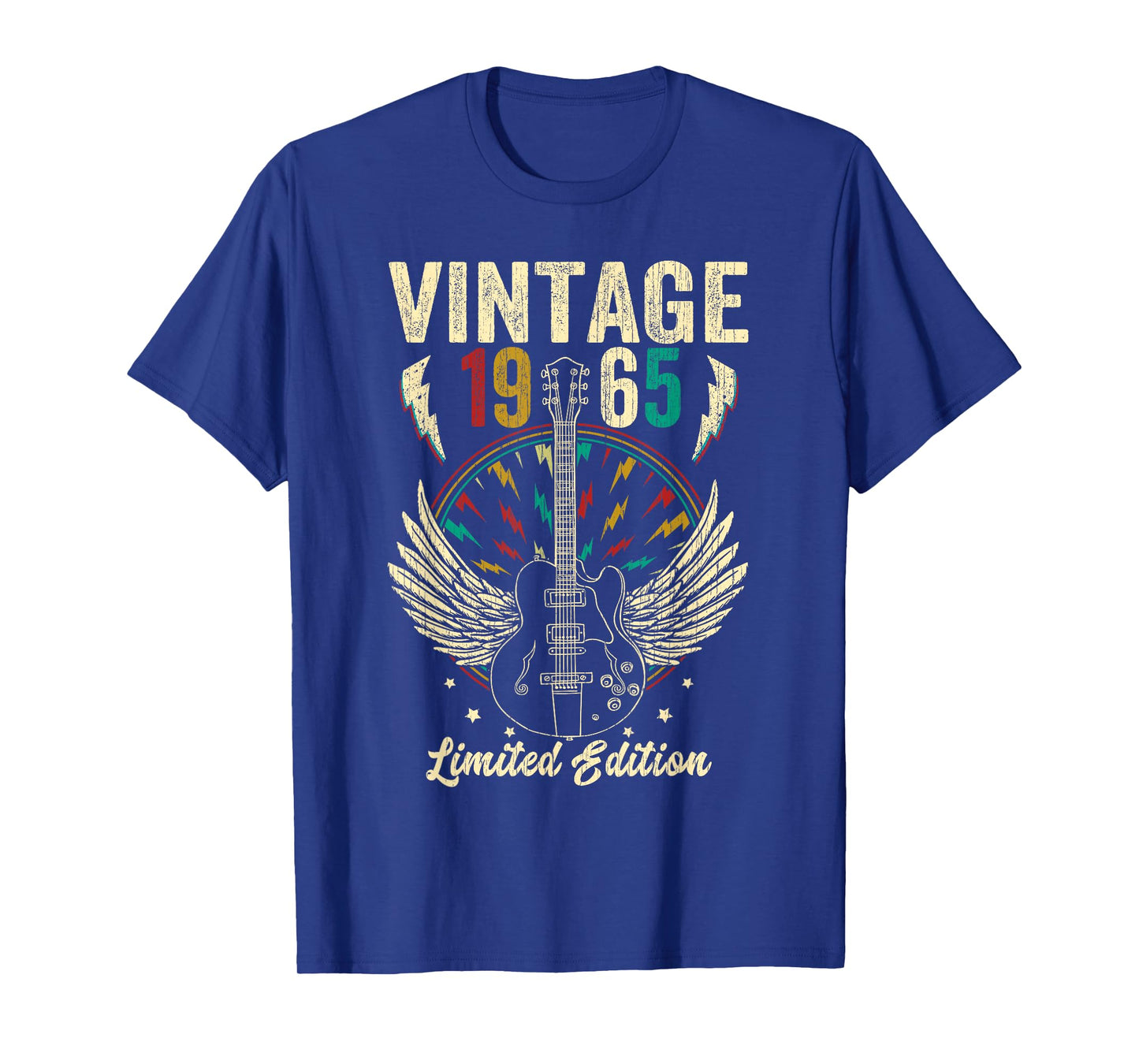 Vintage Born In 1965 60th Birthday Gifts 60 Years Old Guitar T-Shirt
