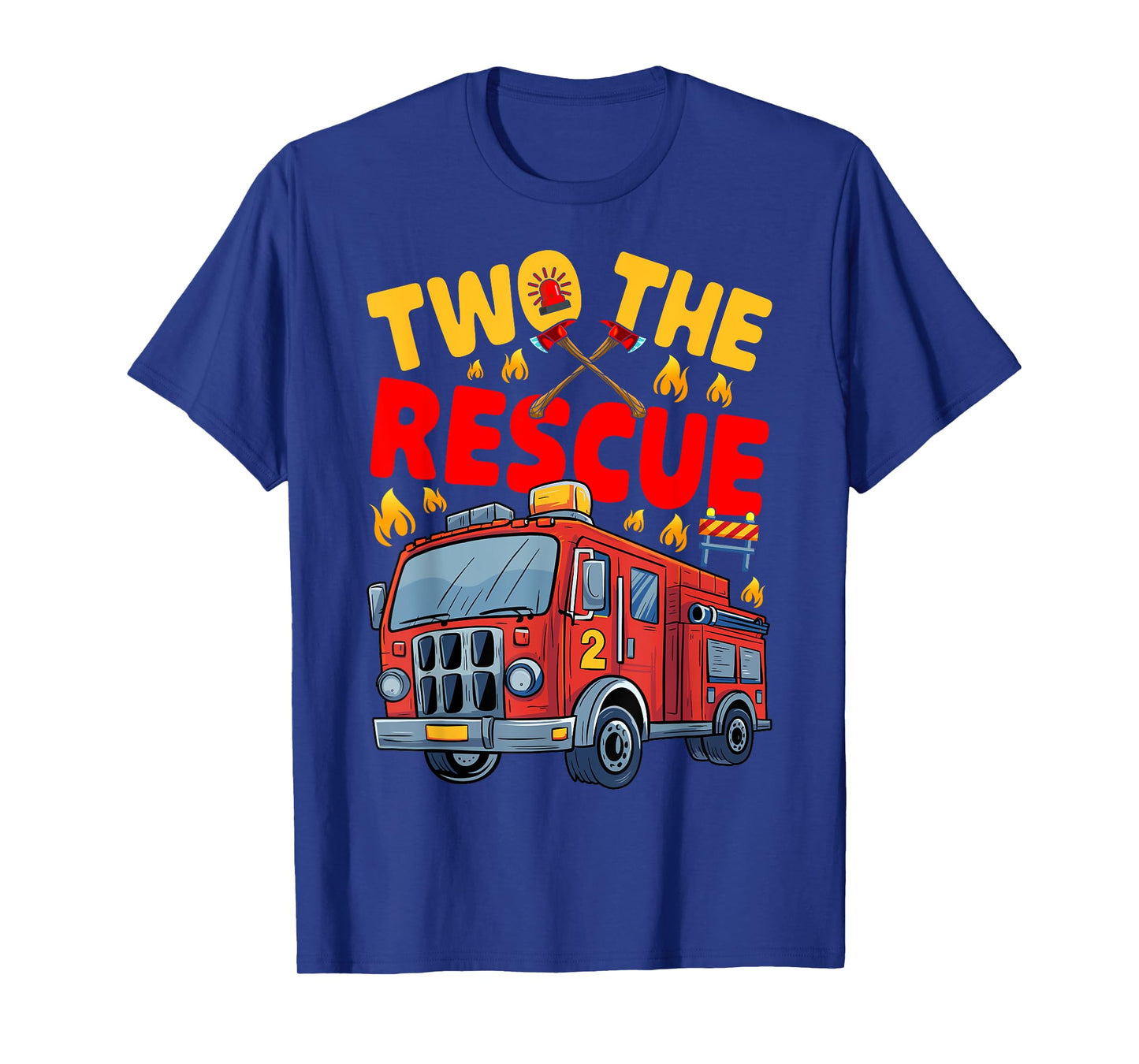 Two The Rescue Firetruck 2 Yr old boy 2nd Birthday Party T-Shirt