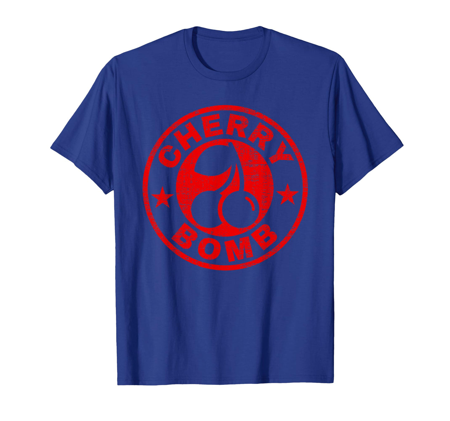 Cherry Bomb Retro Cherries Design Distressed T-Shirt