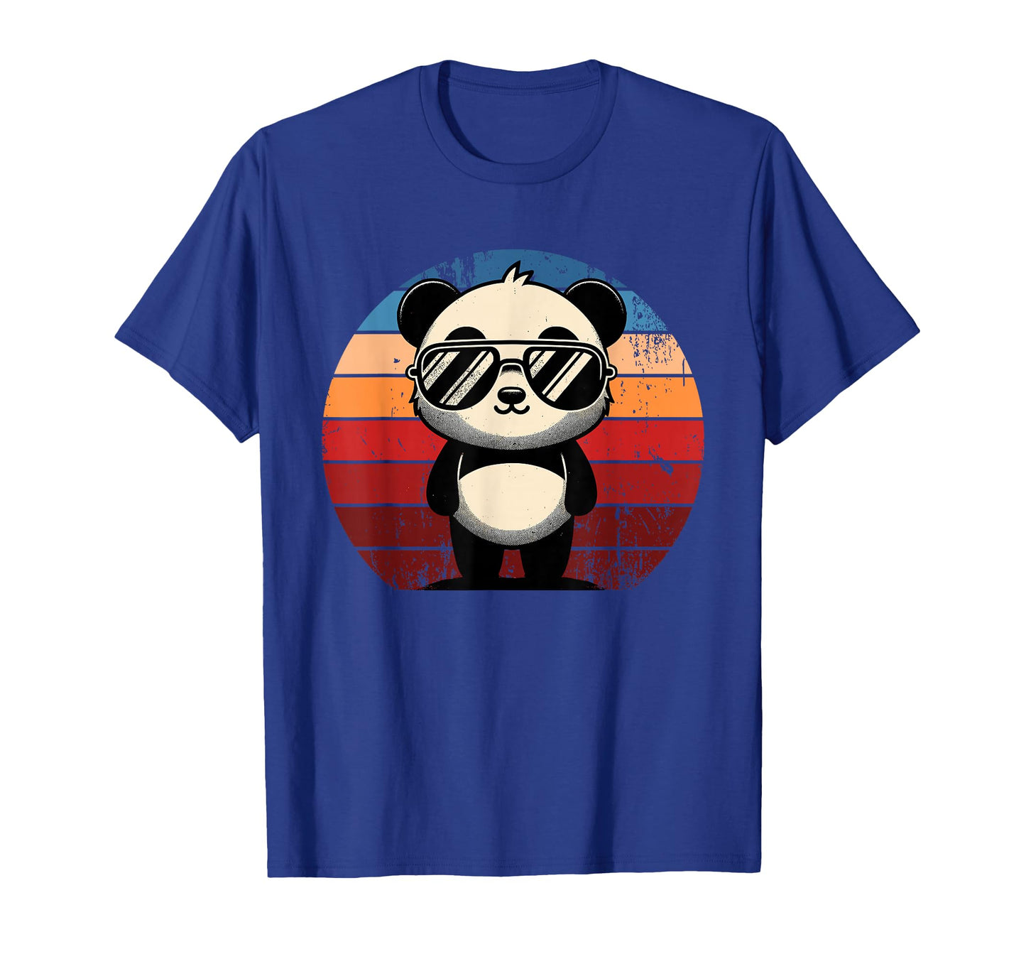 Retro Panda in Sunglasses BBQ Pool Party Funny Panda T-Shirt
