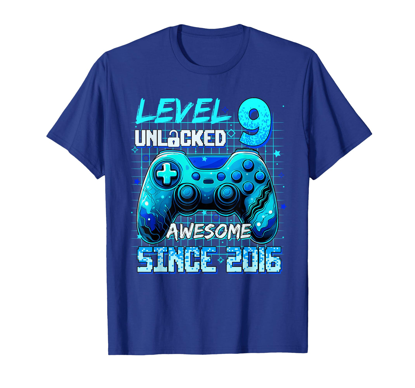 Level 9 Unlocked Awesome Since 2016 Birthday Gaming T-Shirt