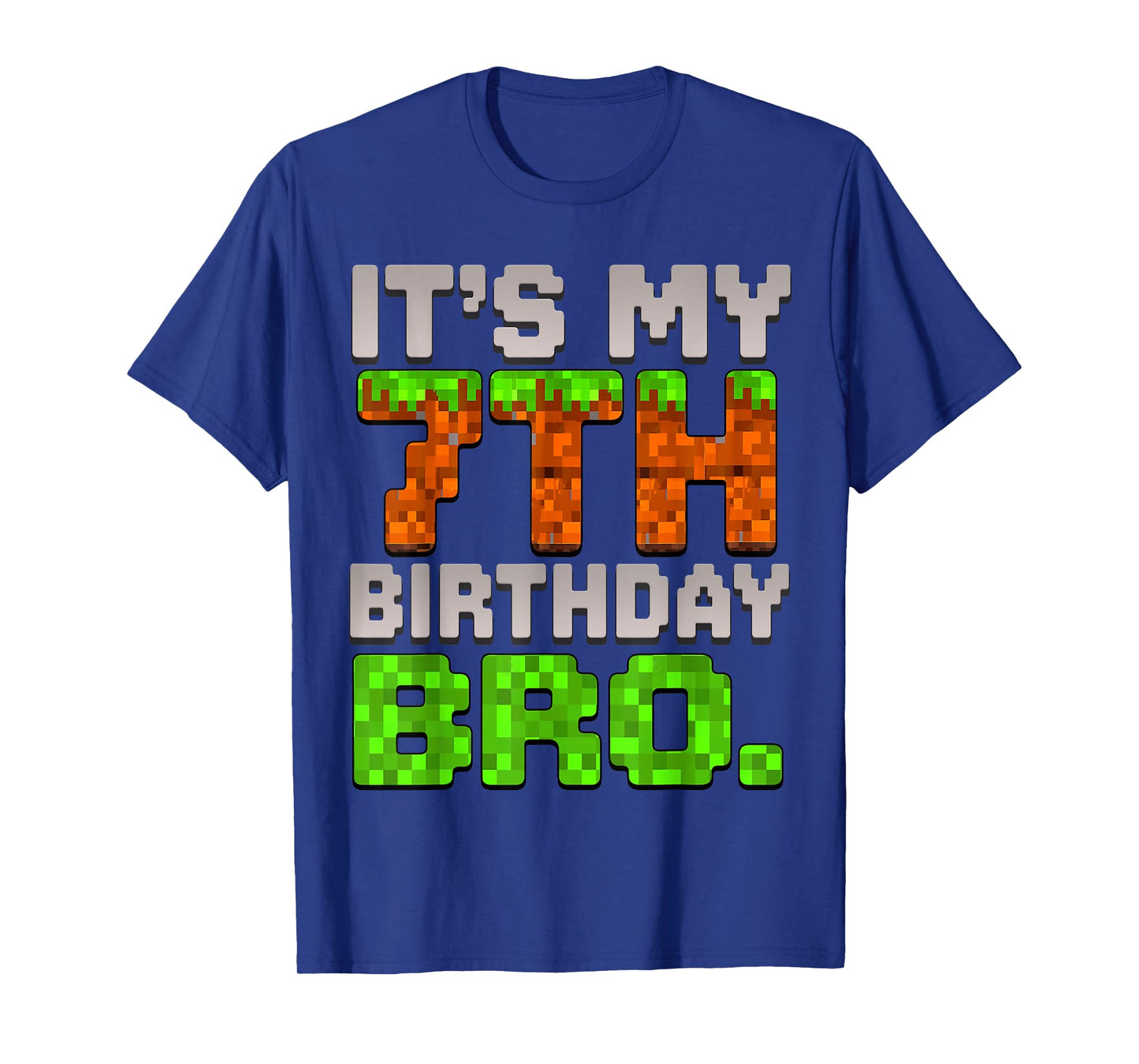 Kids Boy It's My 7th Birthday Bro Video Game Pixel T-Shirt