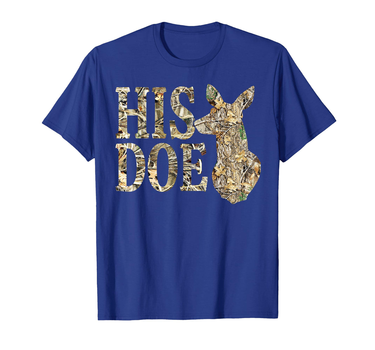 Retro His Doe Camo Deer Hunting Camouflage Matching Couple T-Shirt