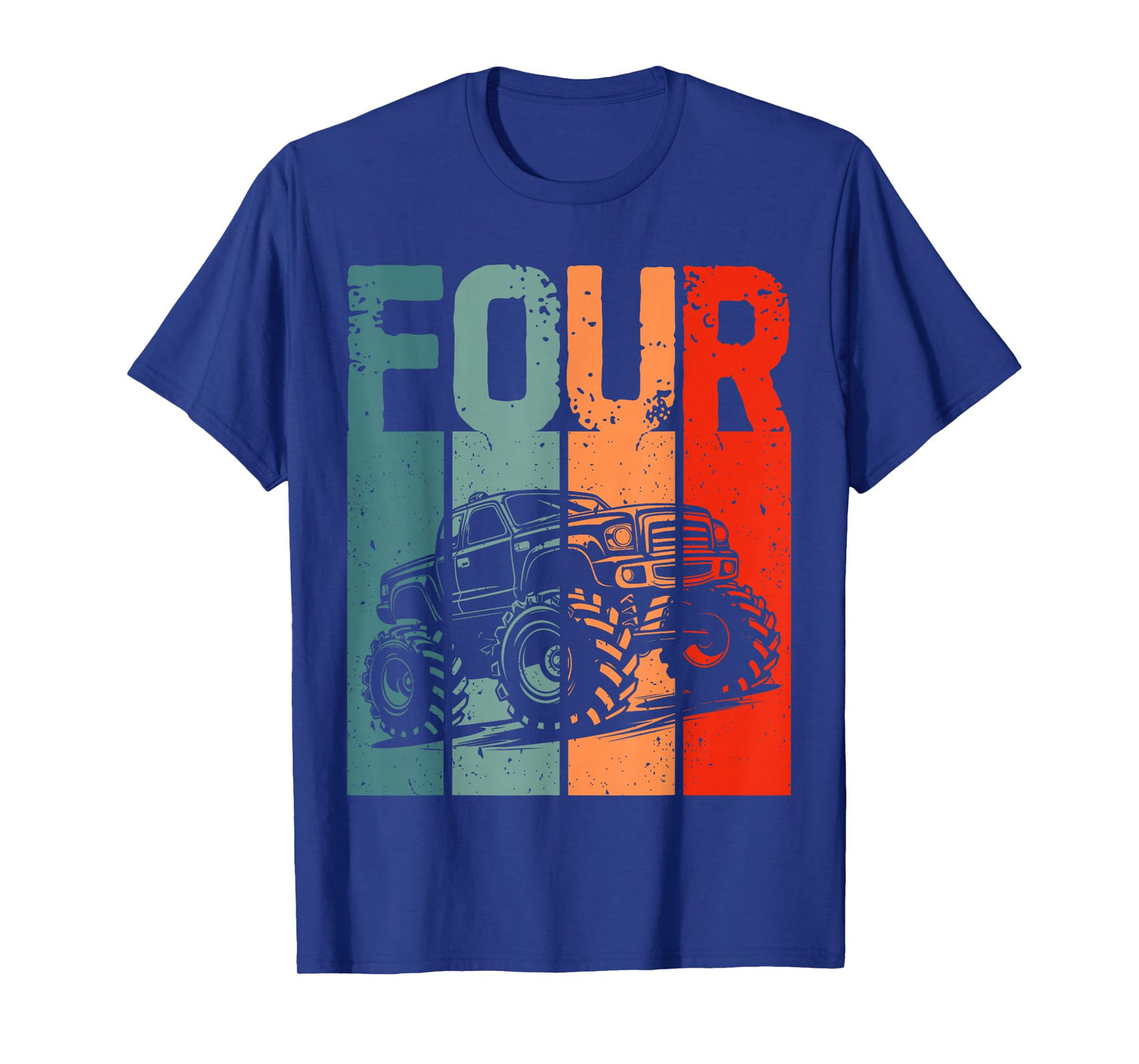 Kids I'm 4 This Is How I Roll Monster Truck 4th Birthday Boy T-Shirt
