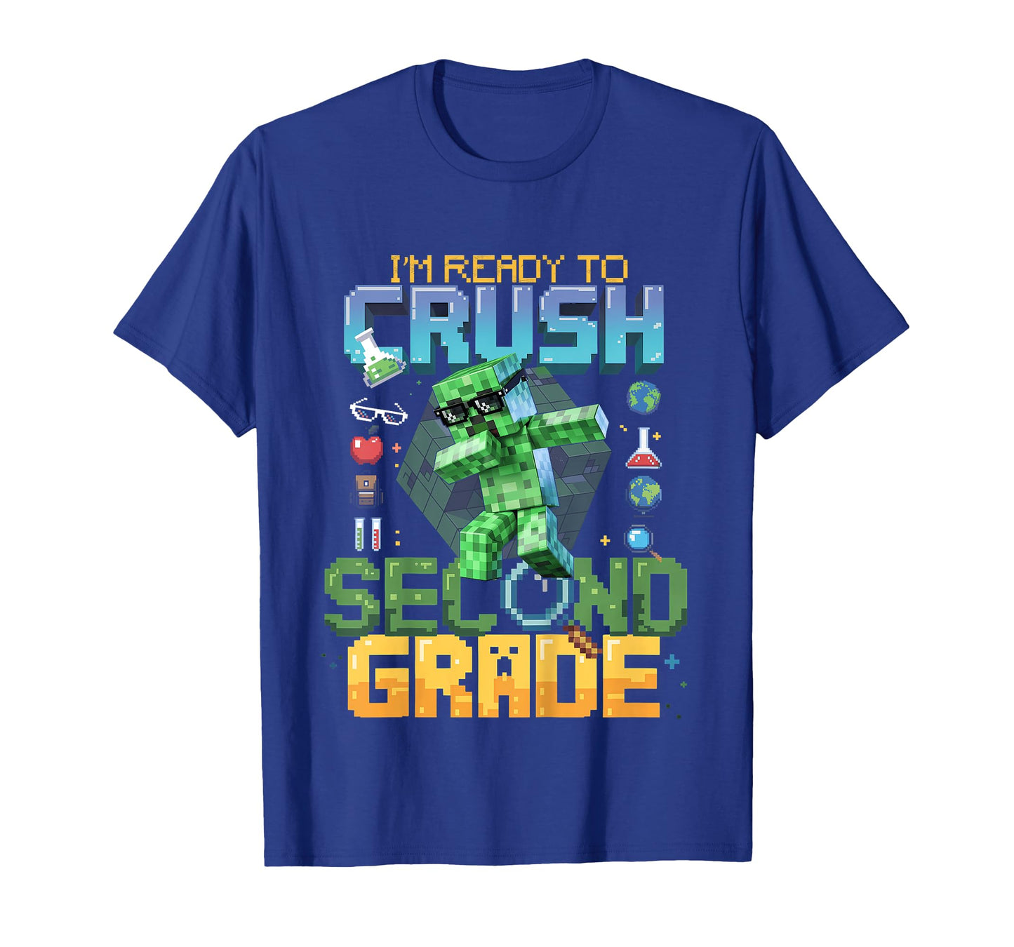 Kids I'm Ready To Crush Second Grade Video Gamer Pixel Number T-Shirt