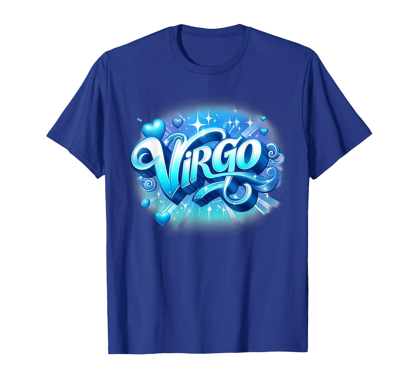 Blue Virgo Zodiac Star Sign T-Shirt