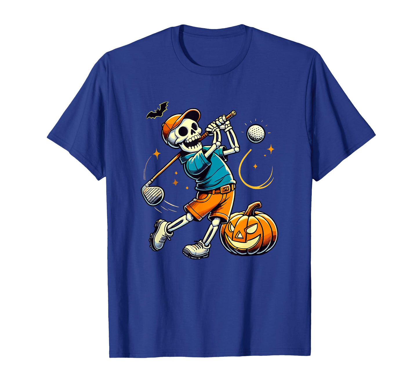 Halloween Skeleton Golf Player Golfing Golfer Pumpkin T-Shirt
